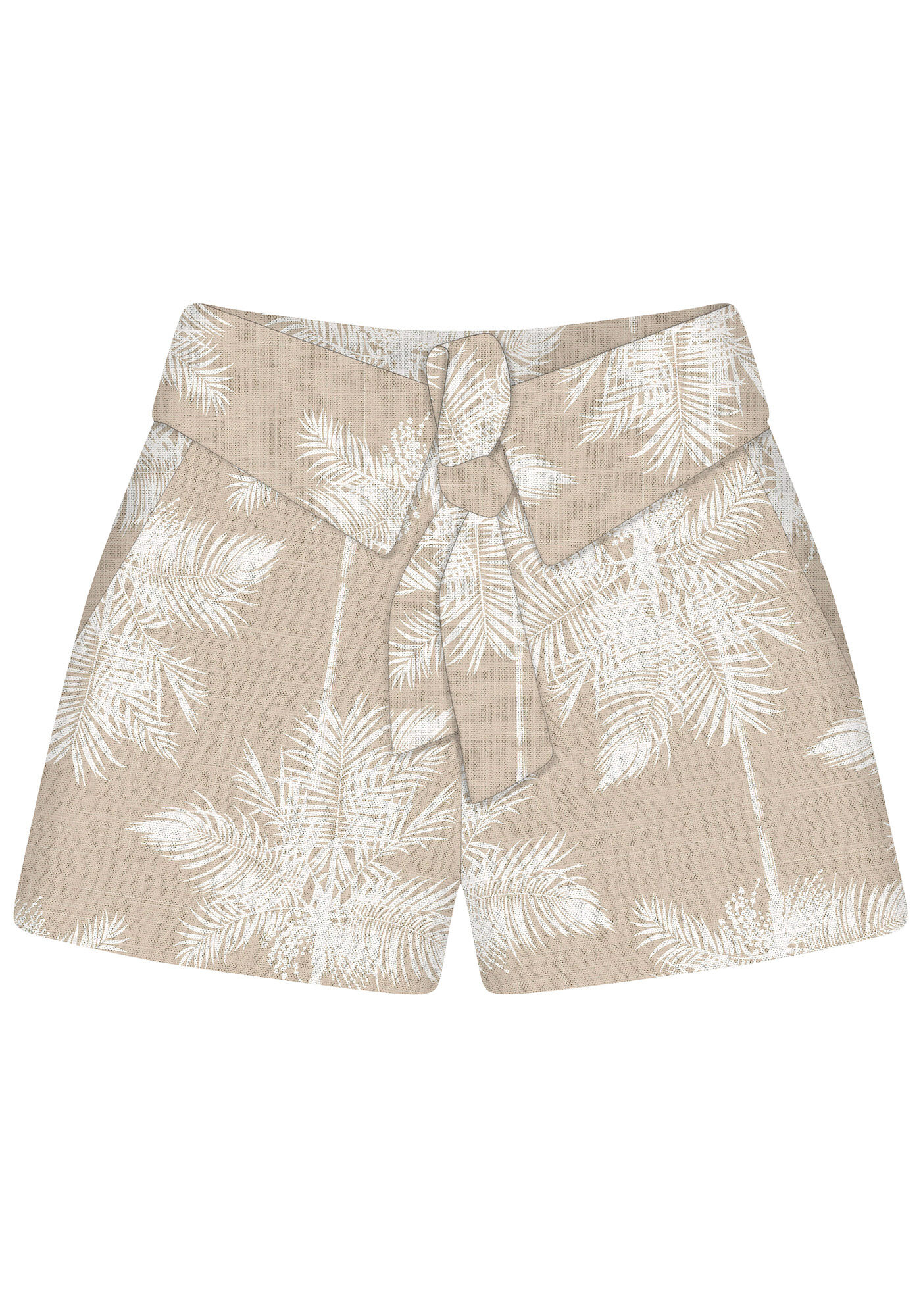 Shorts La&ccedil;o Linho Estampa, , large.