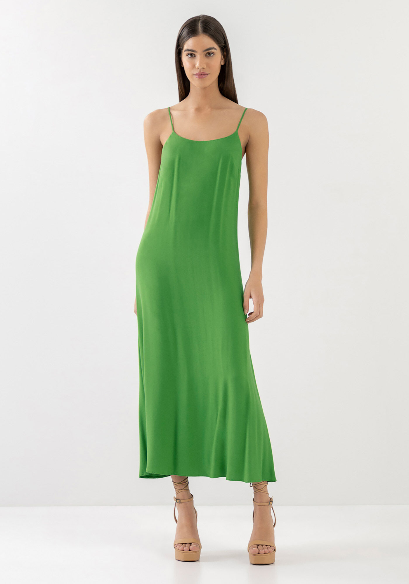 Vestido Midi em Viscose com Detalhe Costas, , large.