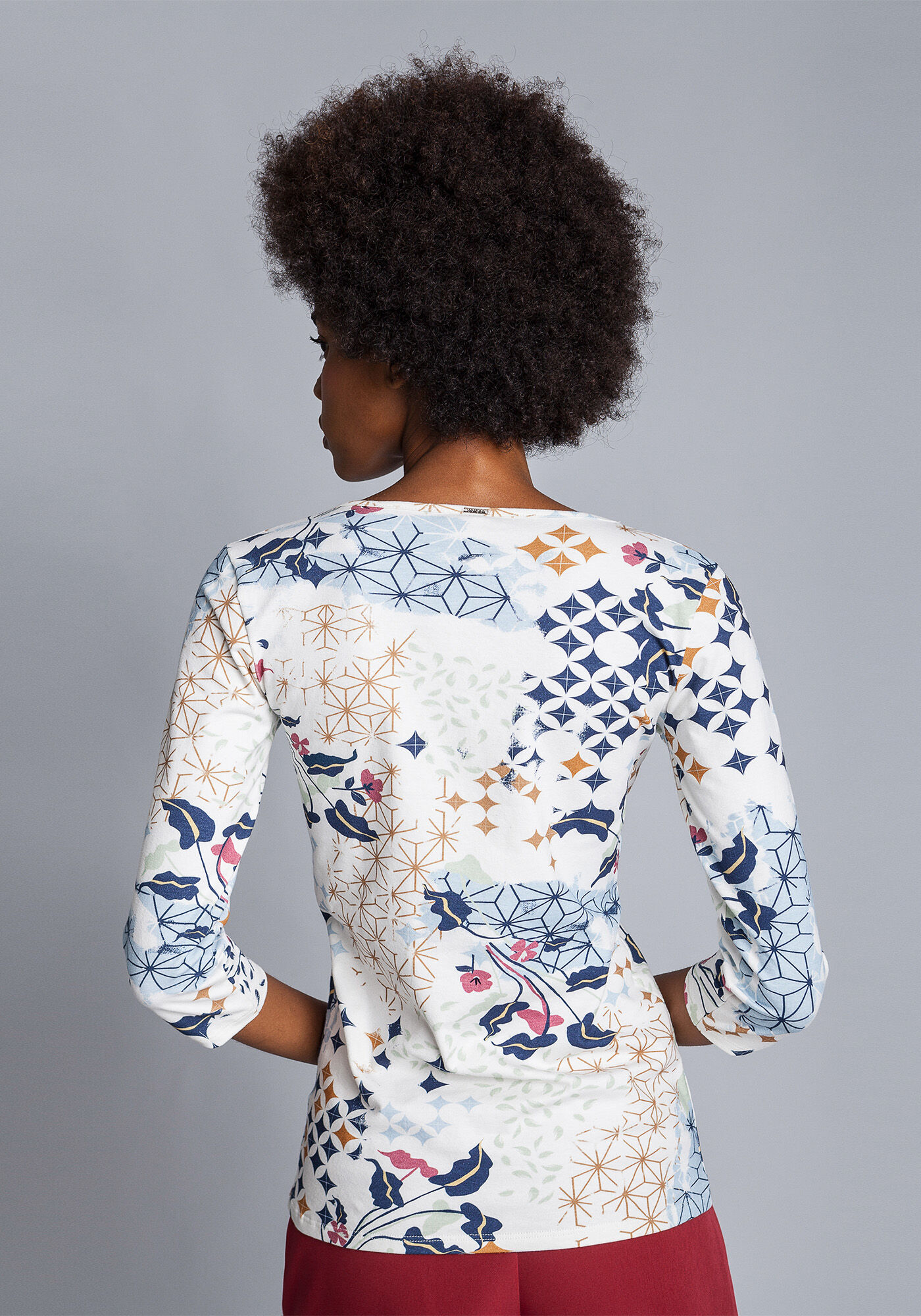 Blusa Mangas 3/4 Estampada, , large.