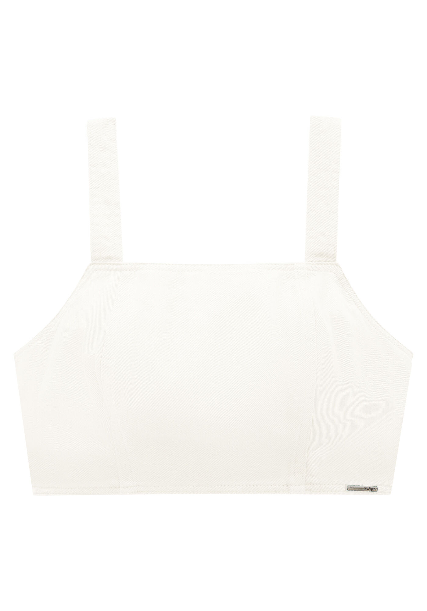 Blusa Sarja Cropped com Decote Reto, , large.