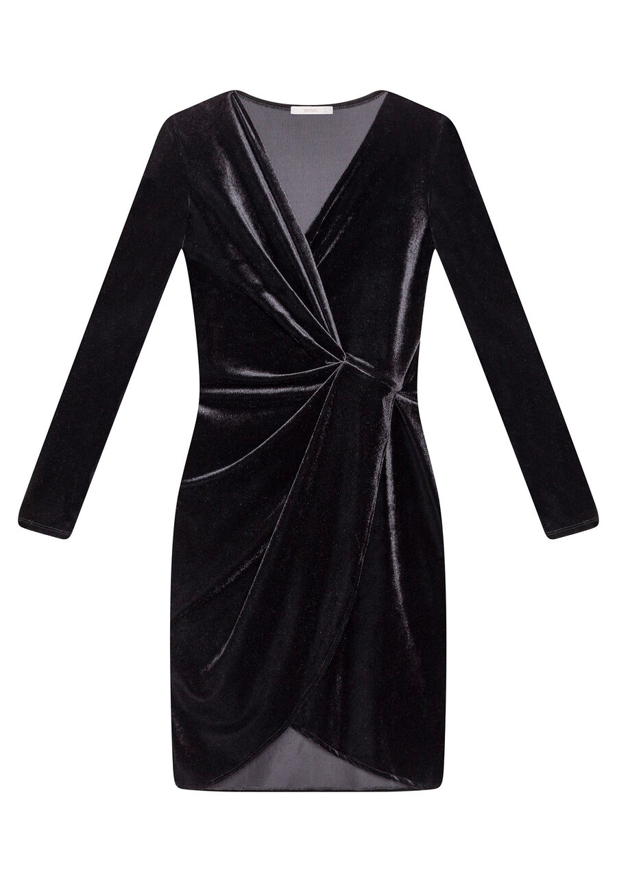 Vestido Manga Longa Veludo, . Vestido Manga Longa Veludo, , large.