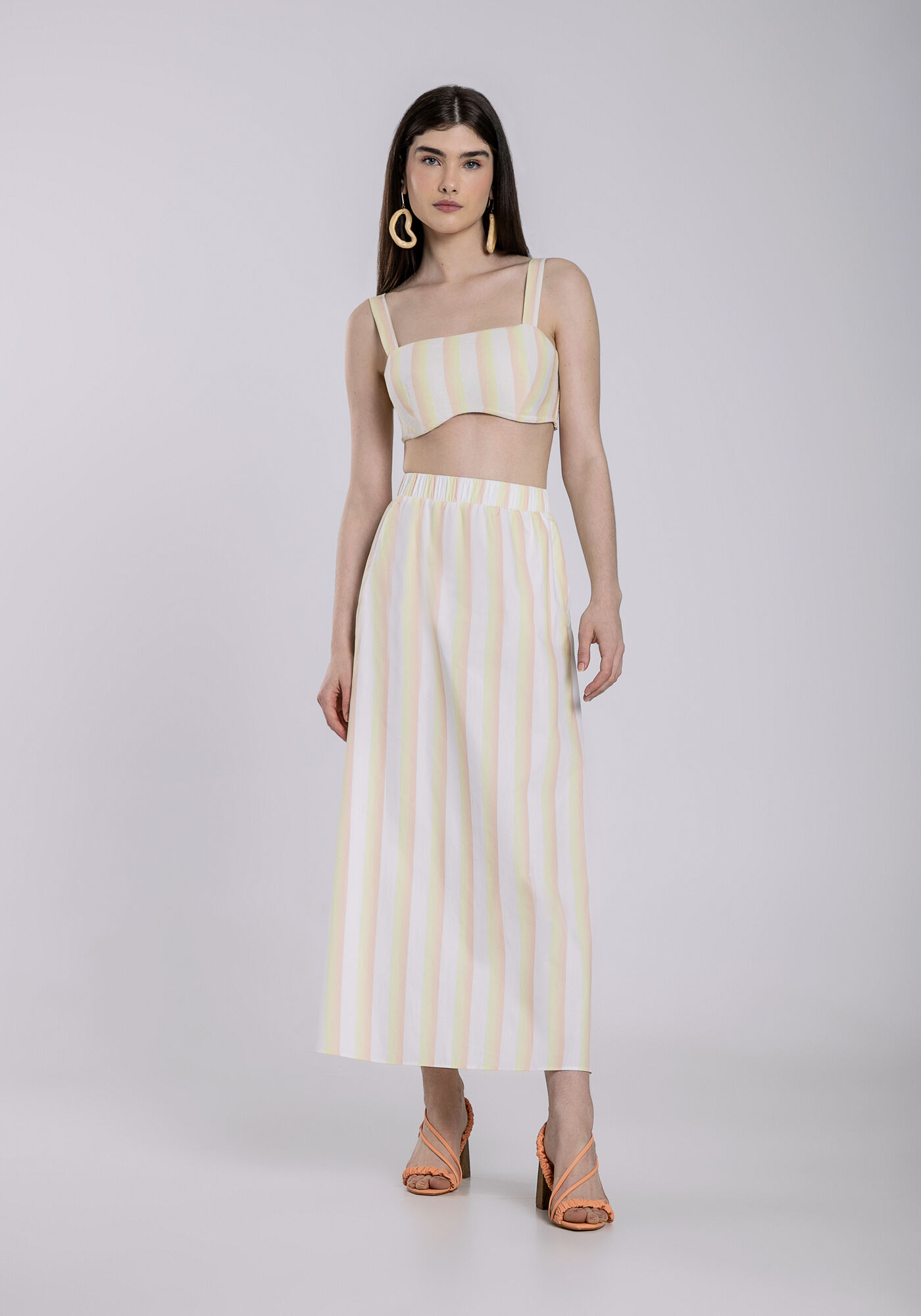 Blusa Cropped Linho Decote Reto, , large.