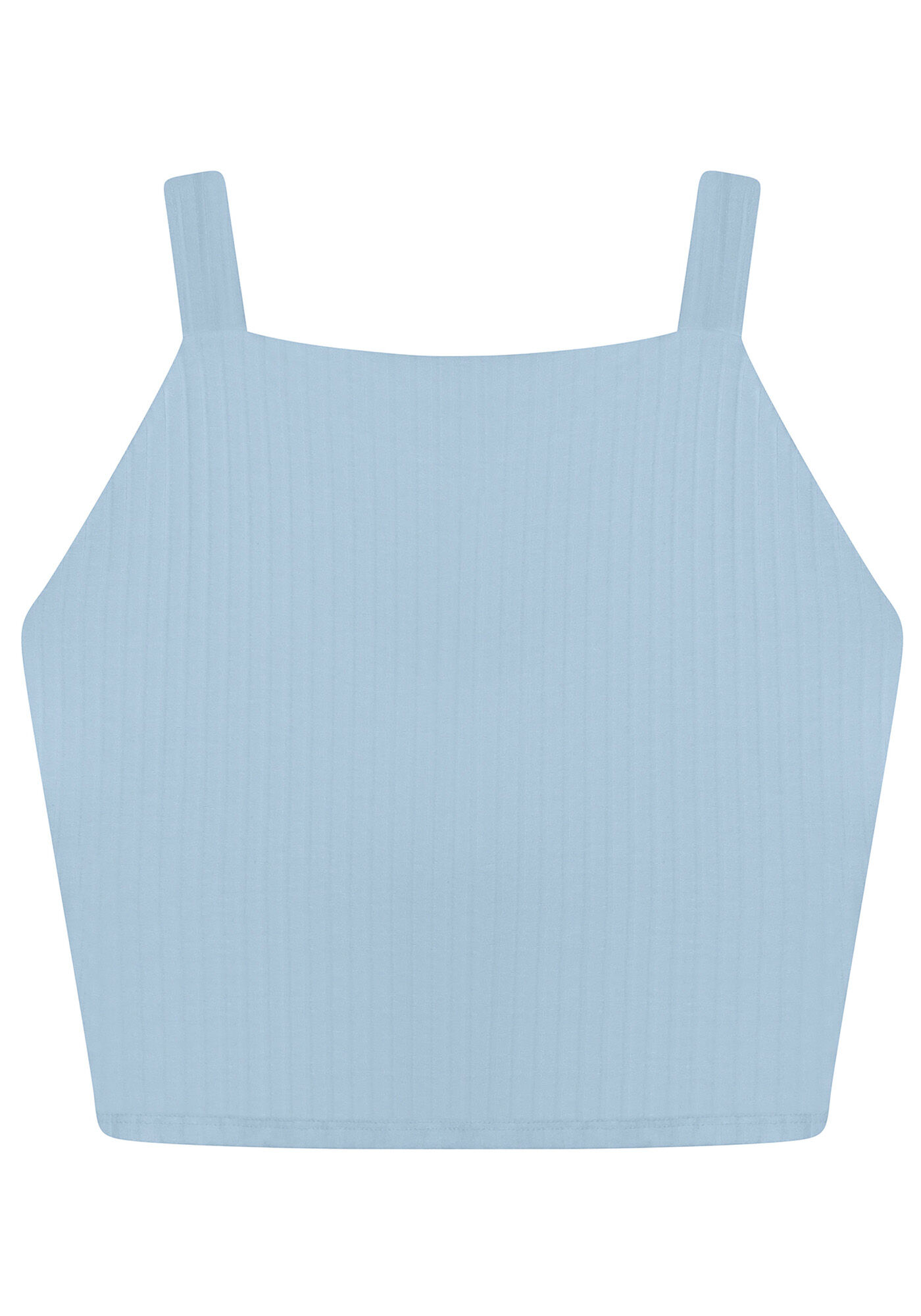 Blusa cropped em malha canelada, , large.