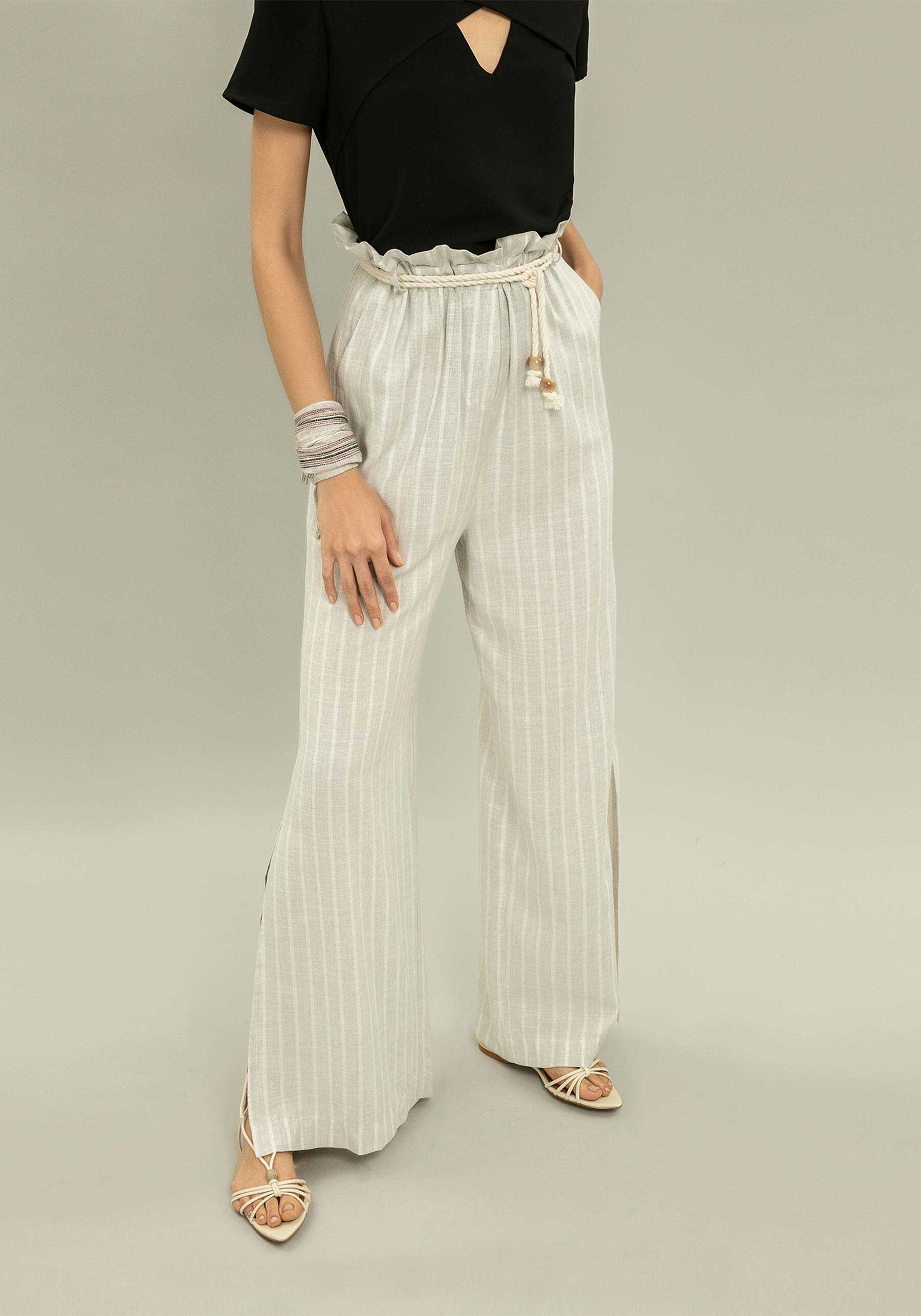 Calça Pantalona Listras Cinto, . Calça Pantalona Listras Cinto, , large.