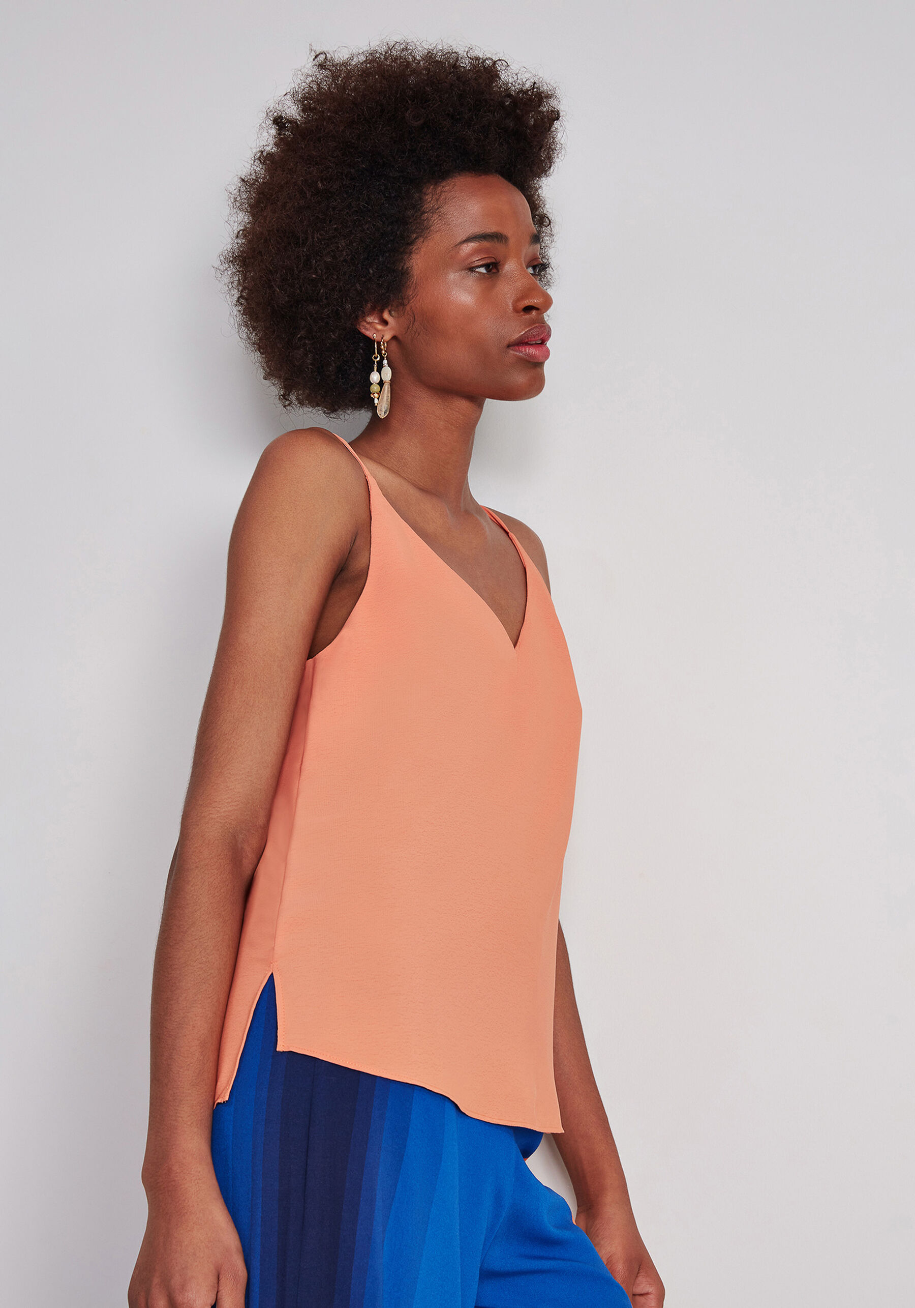 Blusa com Alças Decote V, . Blusa com Alças Decote V, , large.