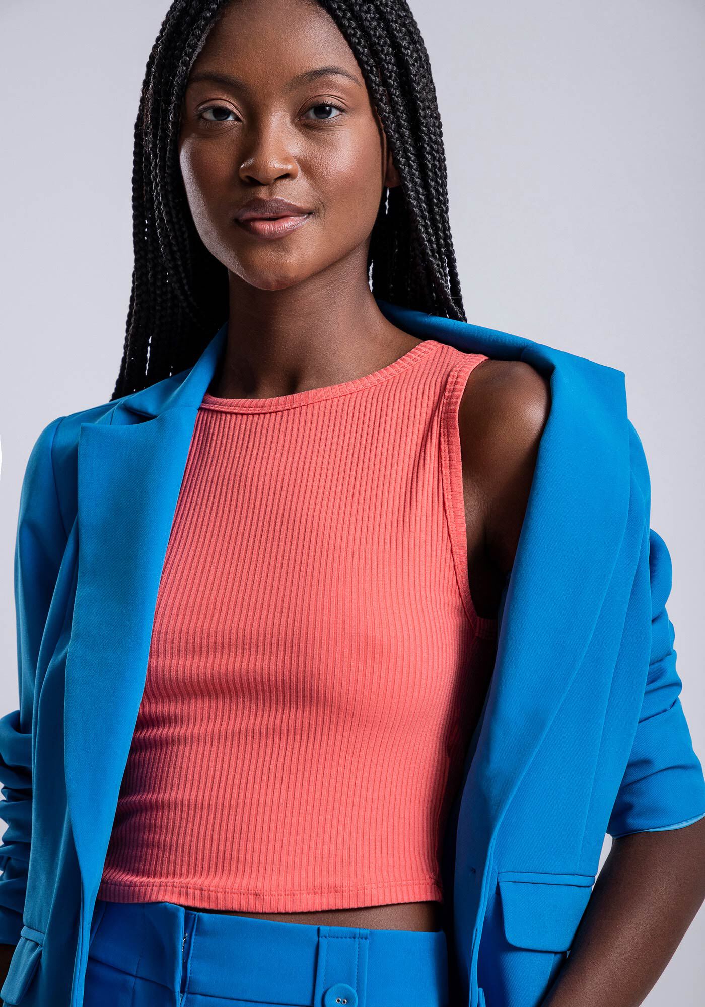 Regata Cropped Canelada B&aacute;sica, , large.