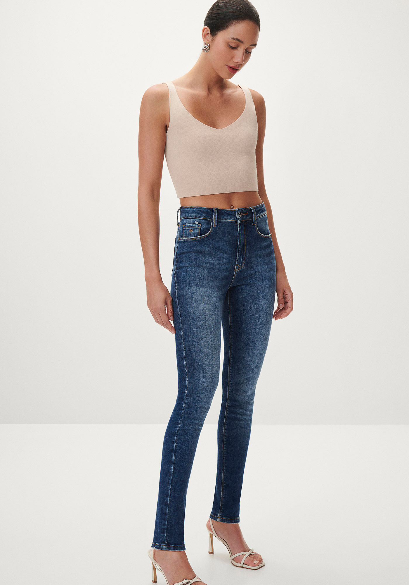 Cal&ccedil;a Jeans Skinny Cintura Alta Every Day, , large.