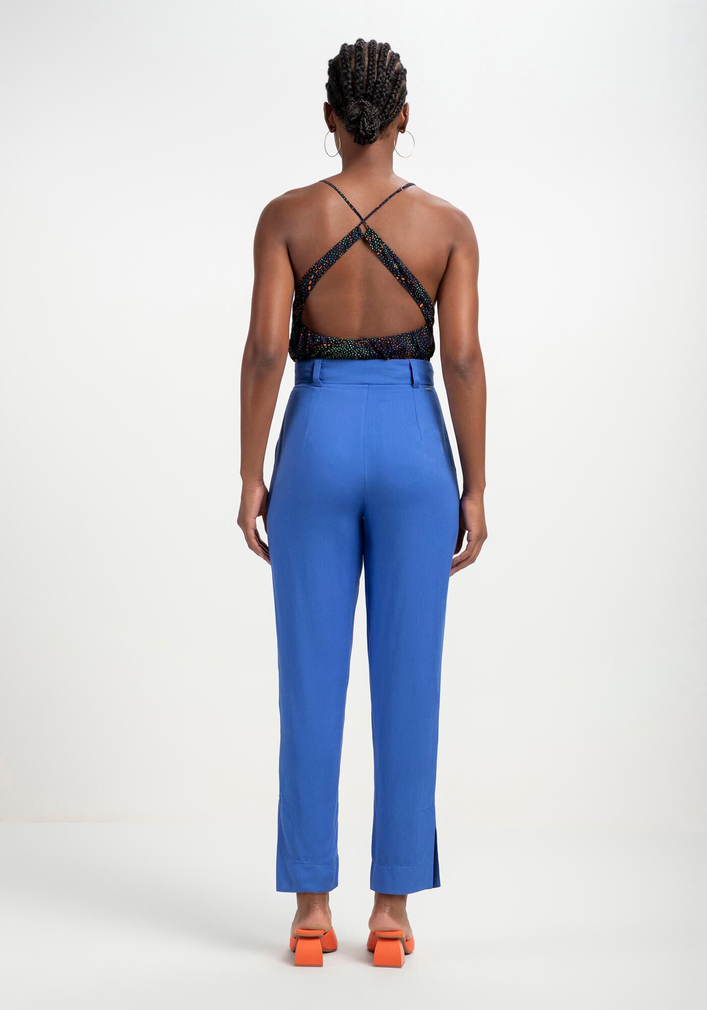 Cal&ccedil;a Reta Alfaiataria com Cintura Alta, , large.