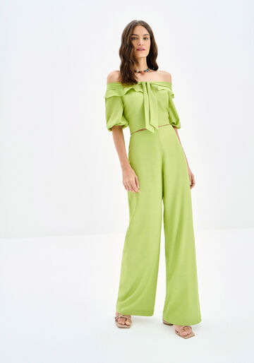 Calça Wide Leg em Viscose Alfaiataria, VERDE CIMENS. Calça Wide Leg em Viscose Alfaiataria, VERDE CIMENS, large.
