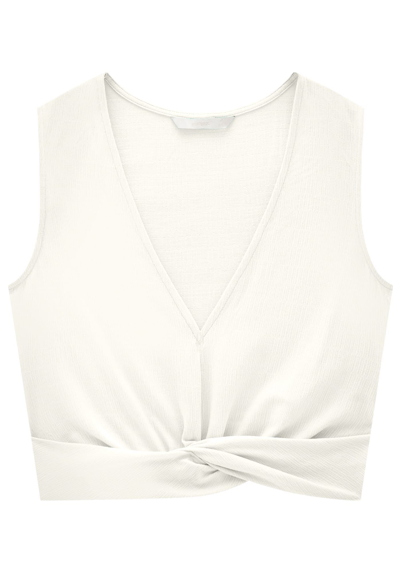 Blusa Cropped em Malha com Tor&ccedil;&atilde;o, , large.