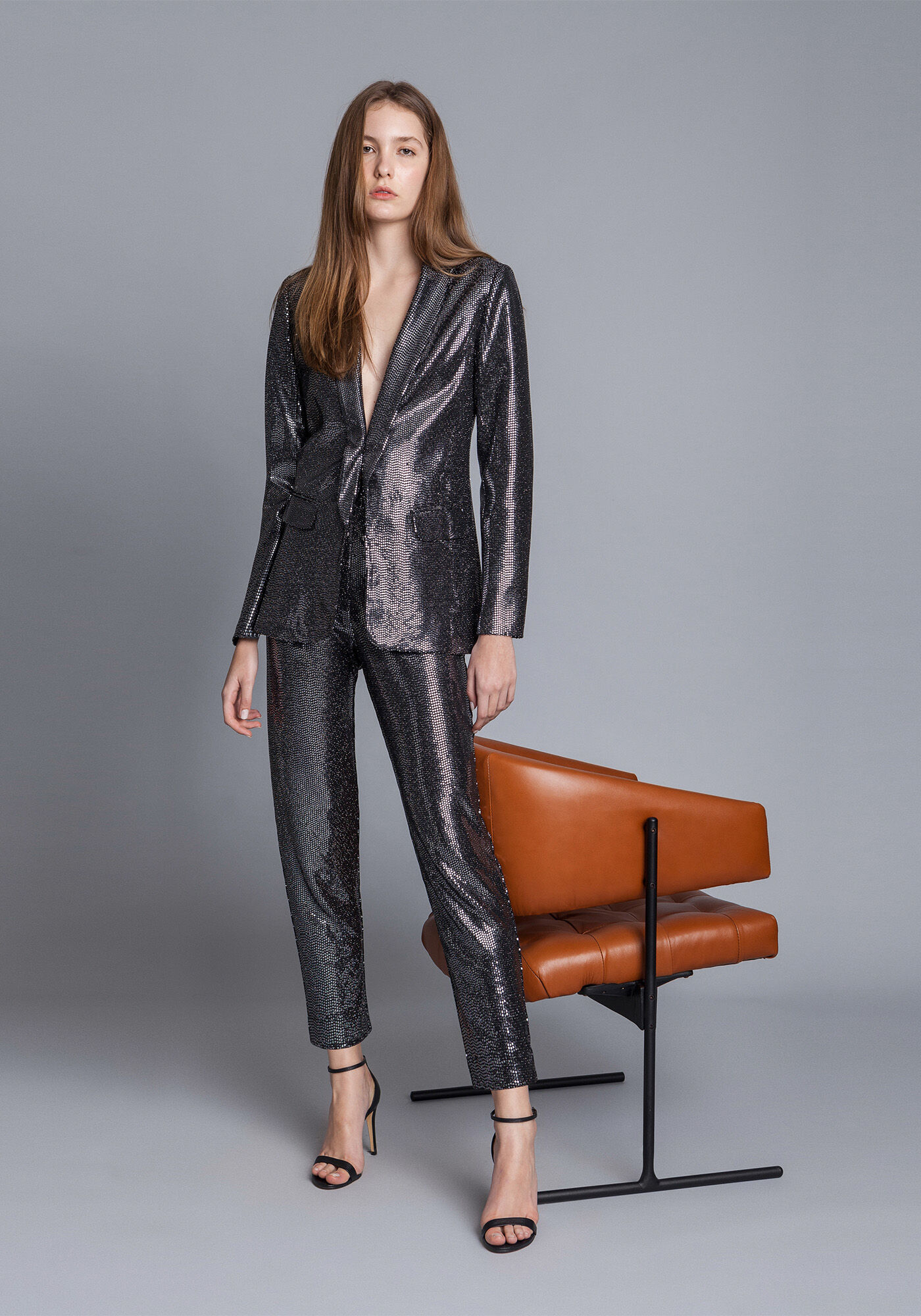 Blazer Abotoamento Paet&ecirc; Glam, , large.