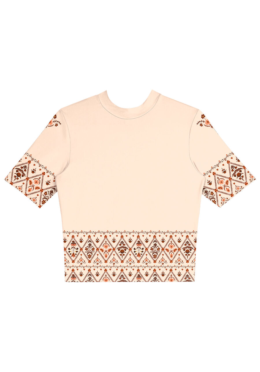 Blusa em Malha Aveludada com Detalhe Estampa, . Blusa em Malha Aveludada com Detalhe Estampa, , large.