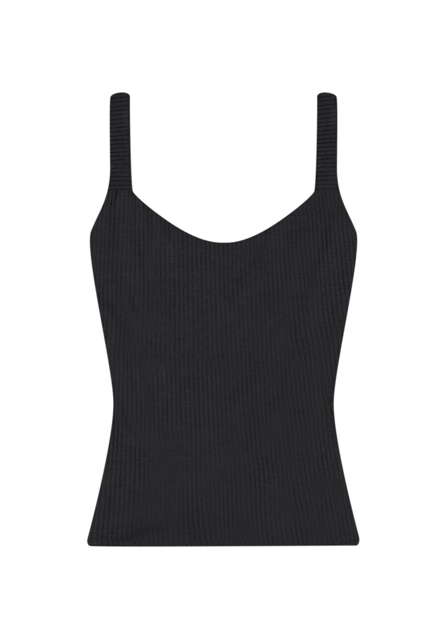 Blusa com Alças Recorte Costas, PRETO REATIVO. Blusa com Alças Recorte Costas, PRETO REATIVO, large.