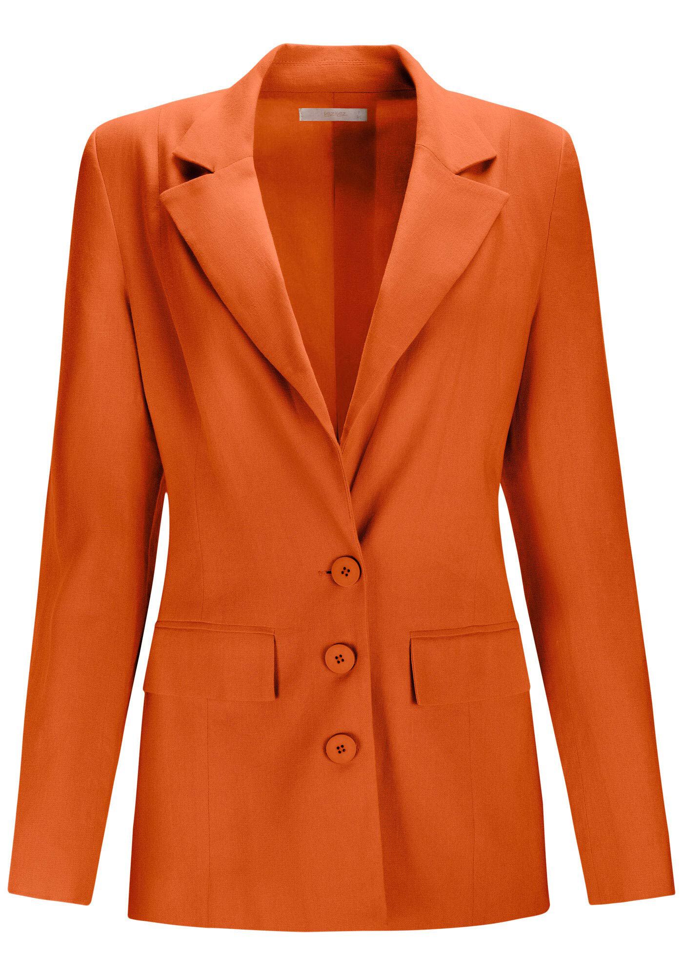 Blazer Alfaiataria em Linho com Lapela, , large.