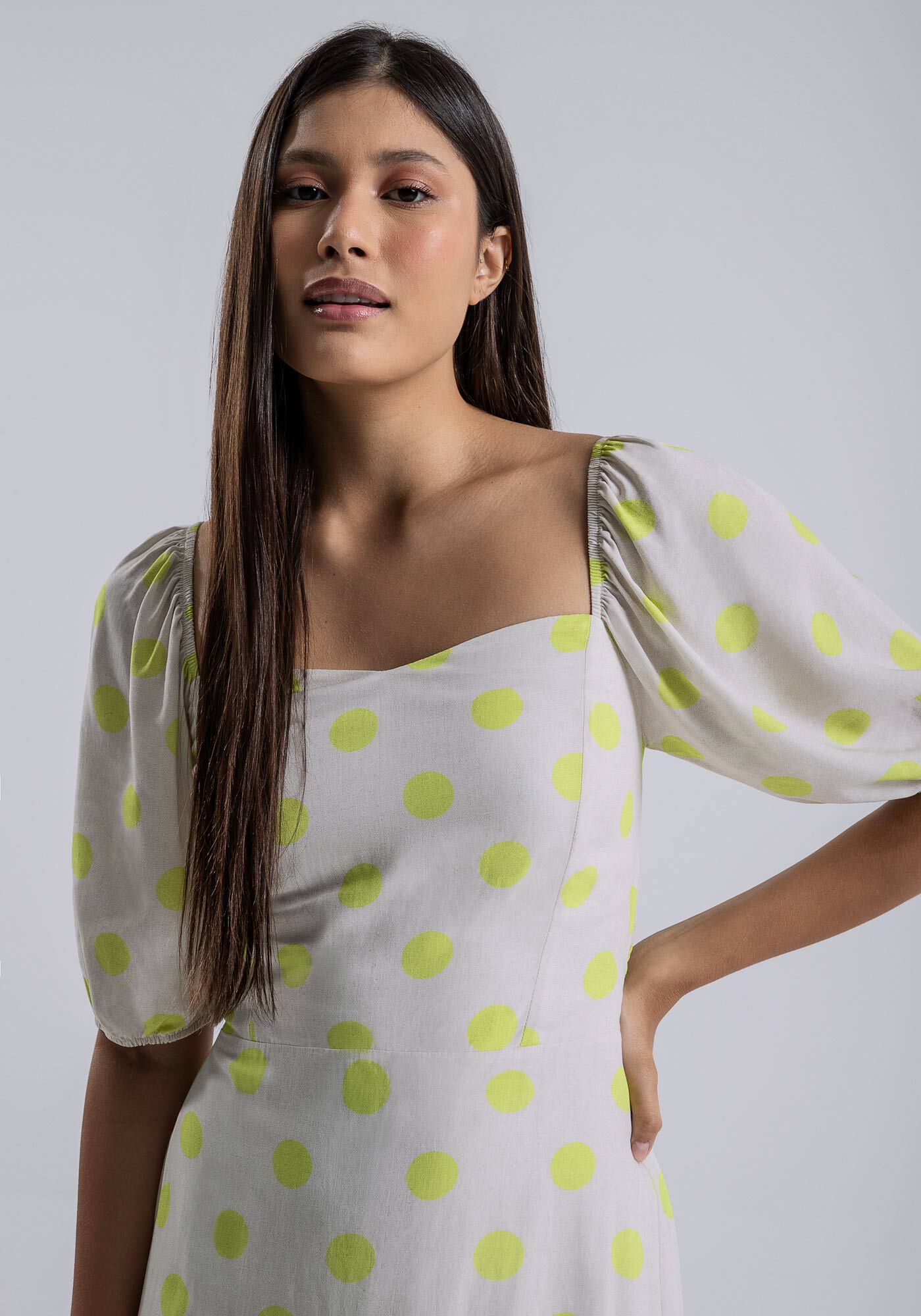 Vestido Midi Estampado com La&ccedil;o Costas, BOLHAS, large.