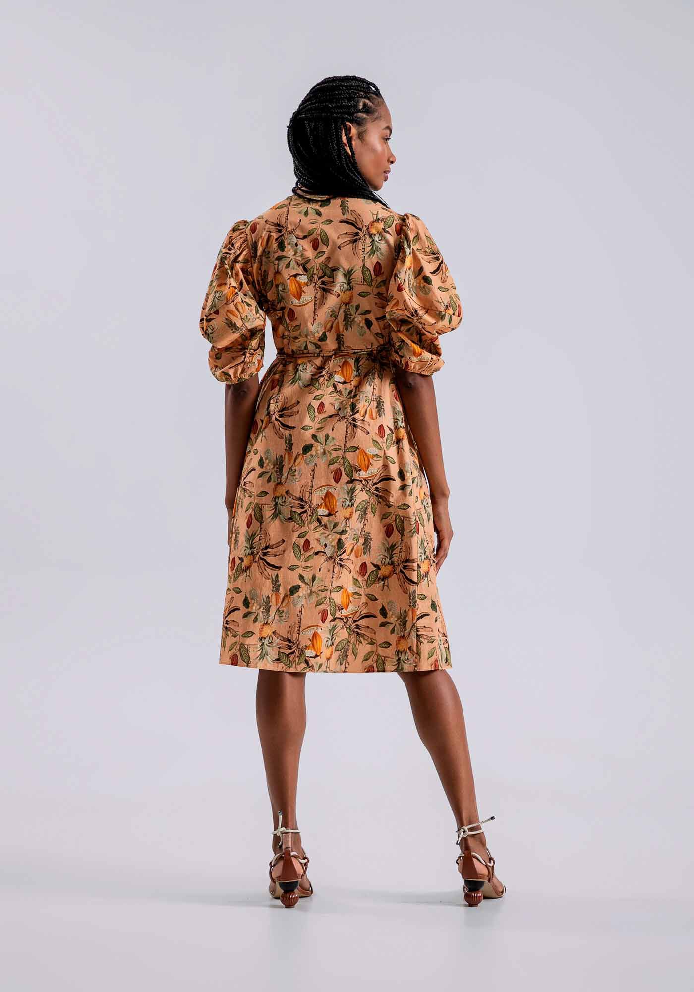 Vestido Midi Transpassado com Manga Bufante, , large.