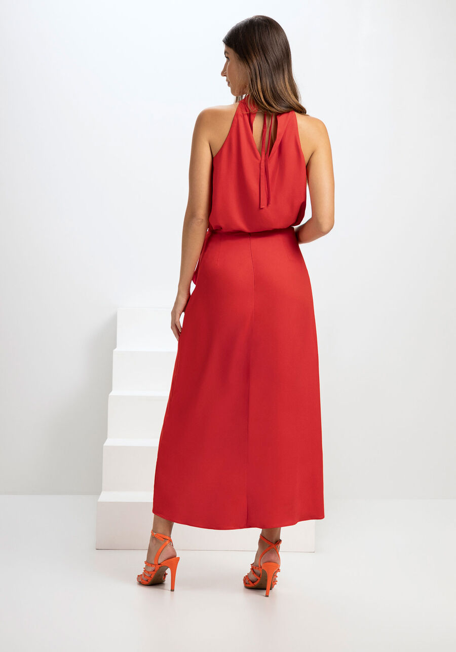 Saia Midi em Viscose com Babado Transpassado, . Saia Midi em Viscose com Babado Transpassado, , large.