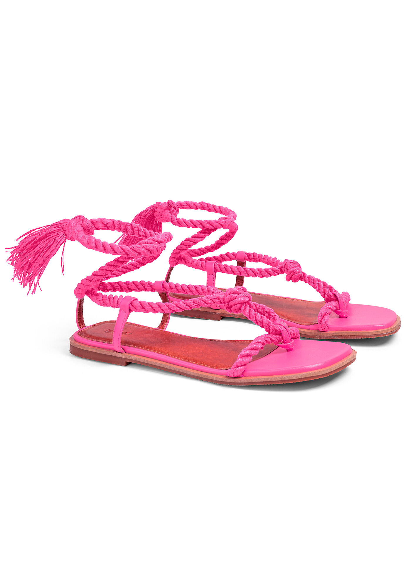 Sand&aacute;lia Rasteira com Amarra&ccedil;&atilde;o Cord&atilde;o, , large.