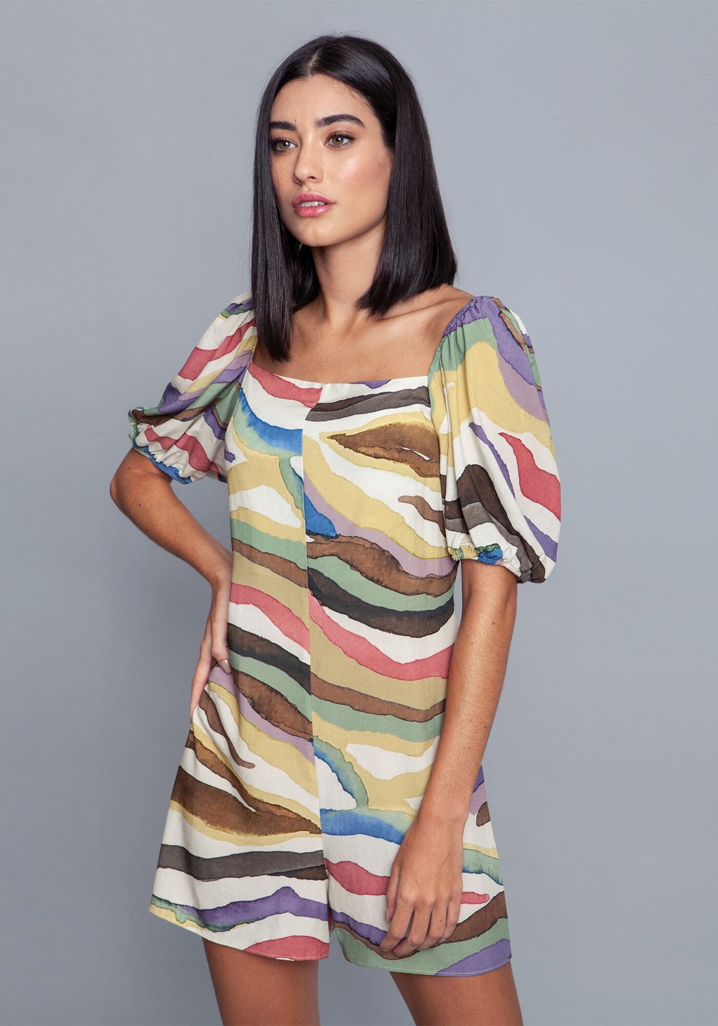 Macac&atilde;o Tecido Rayon Bali Curto, , large.