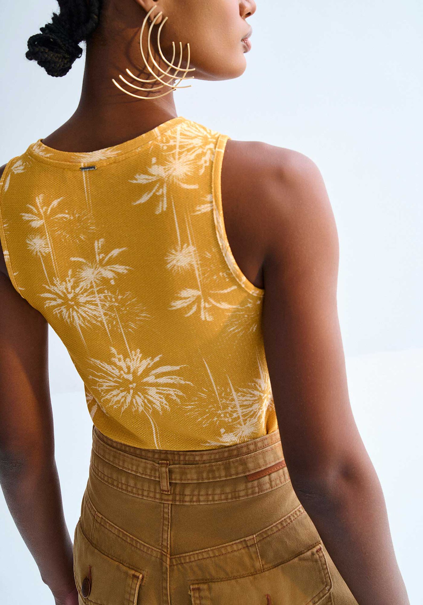 Regata Malha Lurex com Estampa, . Regata Malha Lurex com Estampa, , large.