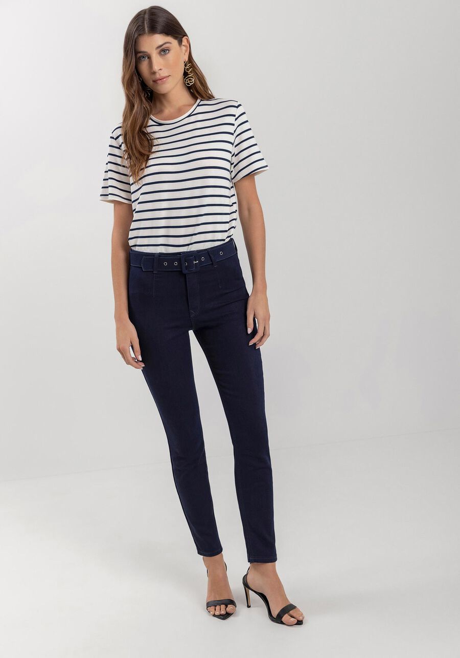 Calça Jeans Jegging Cropped Com Cinto E Passantes, . Calça Jeans Jegging Cropped Com Cinto E Passantes, , large.