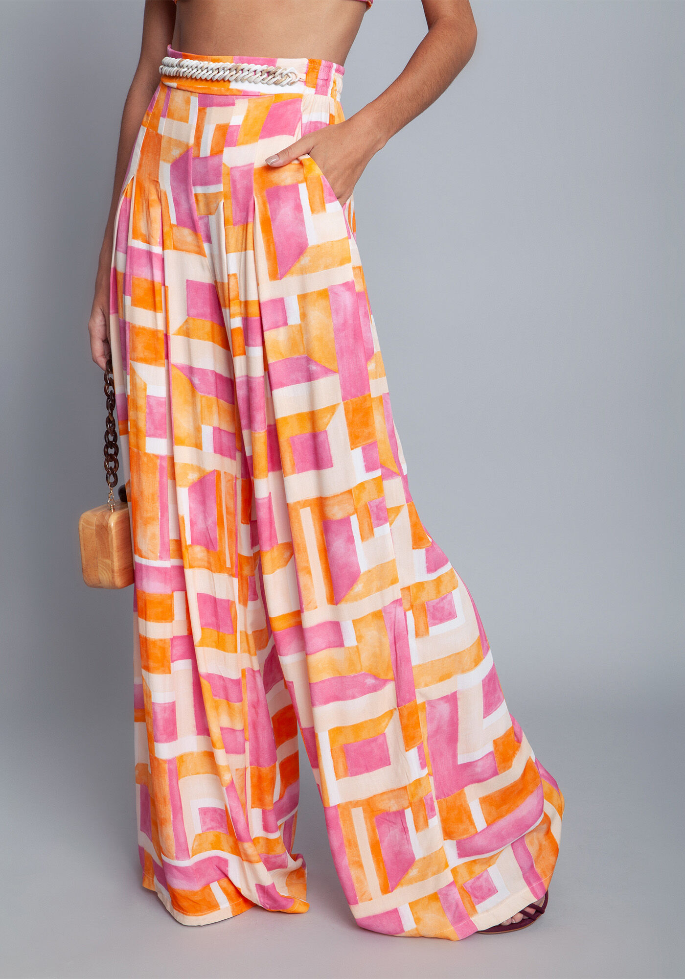 Cal&ccedil;a Tecido Pantalona Ladrilhos, , large.