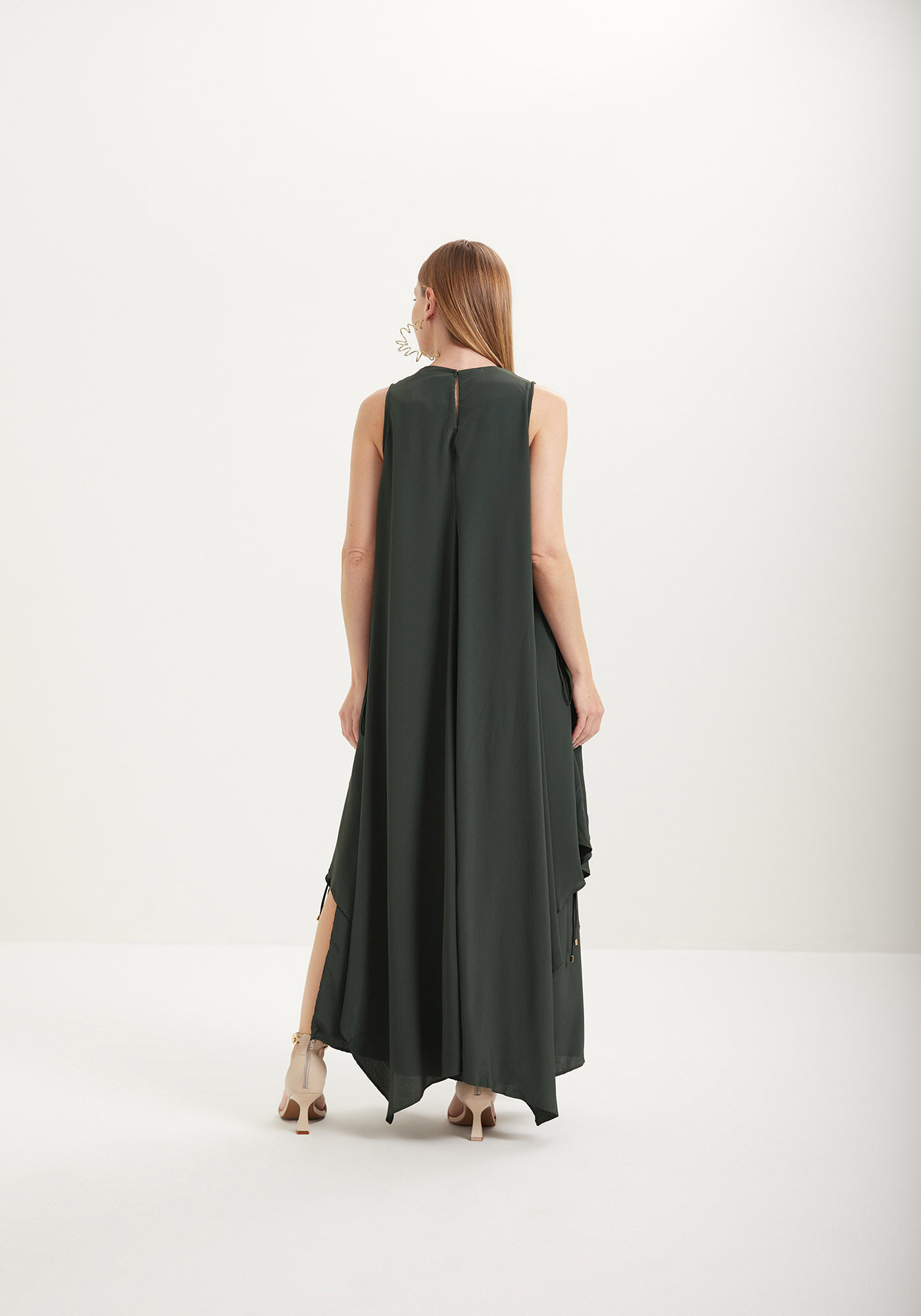 Vestido Ch&aacute; Fluido Com Amarra&ccedil;&atilde;o, , large.