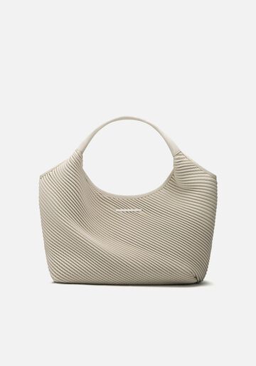Bolsa Grande De Ombro Texturizada Com Alças Duplas, BEGE ALHAMBRA. Bolsa Grande De Ombro Texturizada Com Alças Duplas, BEGE ALHAMBRA, large.