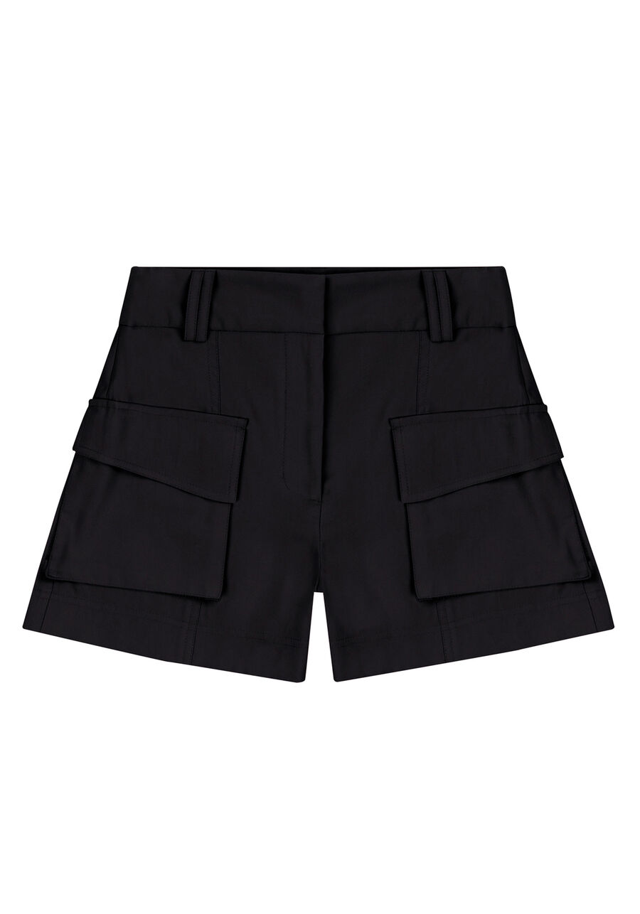 Shorts Cintura Alta com Bolsos Cargo, . Shorts Cintura Alta com Bolsos Cargo, , large.