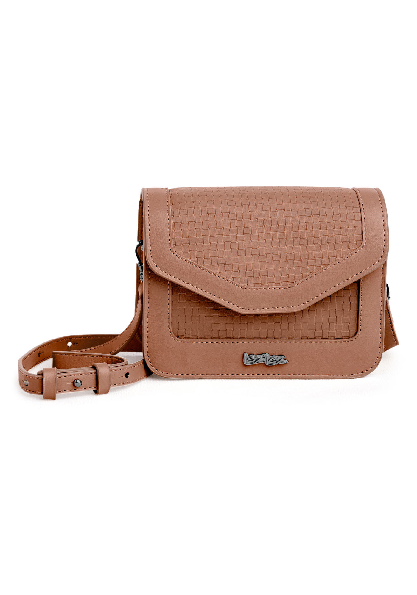 Bolsa Crossbody Pequena com Textura, , large.