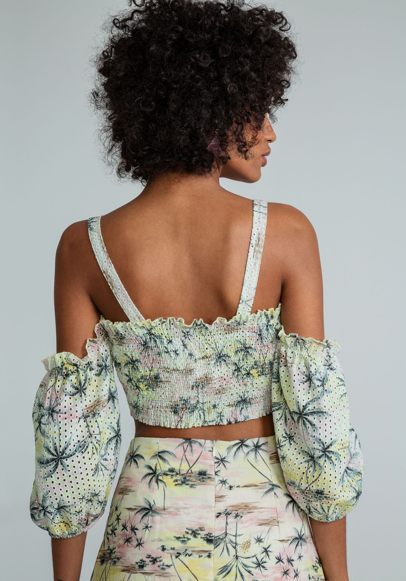 Blusa Cropped Manga Bufante Laise, , large.