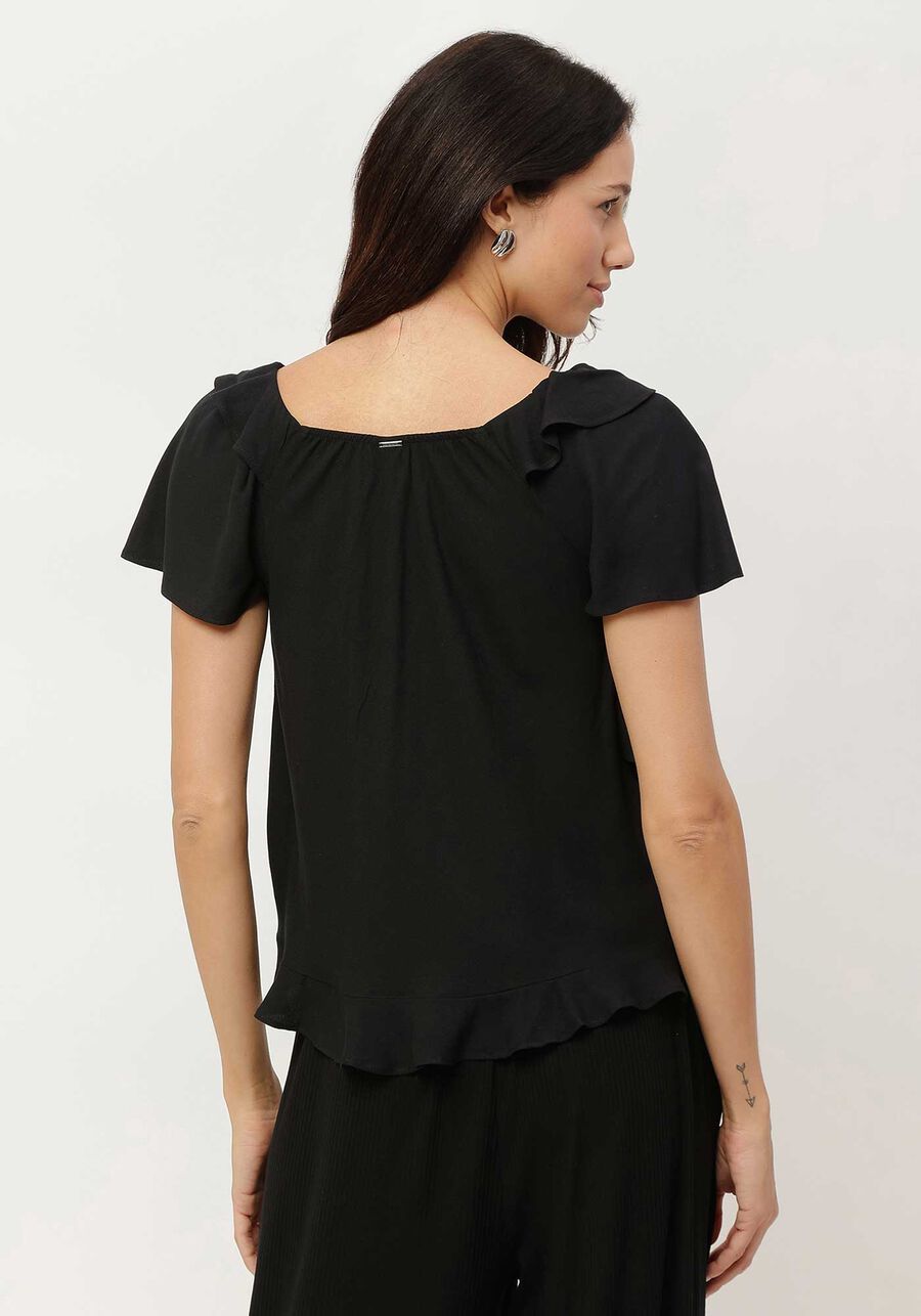 Blusa em Crepe com Babados e Amarração, . Blusa em Crepe com Babados e Amarração, , large.