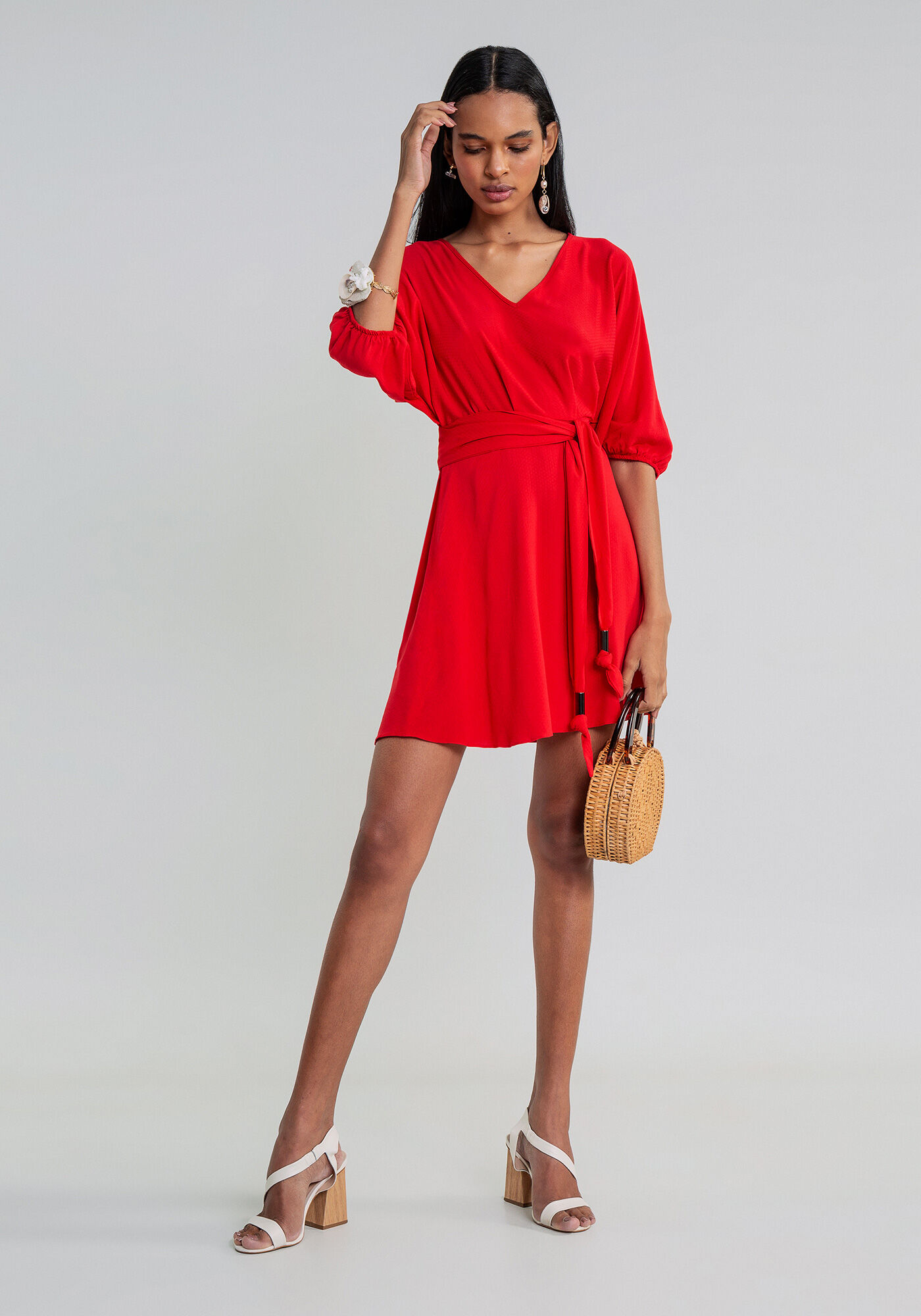 Vestido manga ampla store