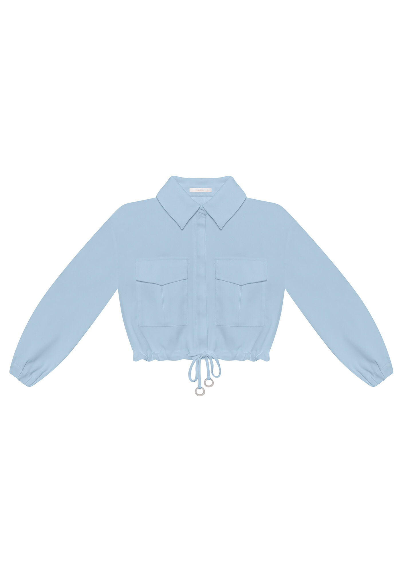 Jaqueta Tecido Crepe Satin Cropped, , large.