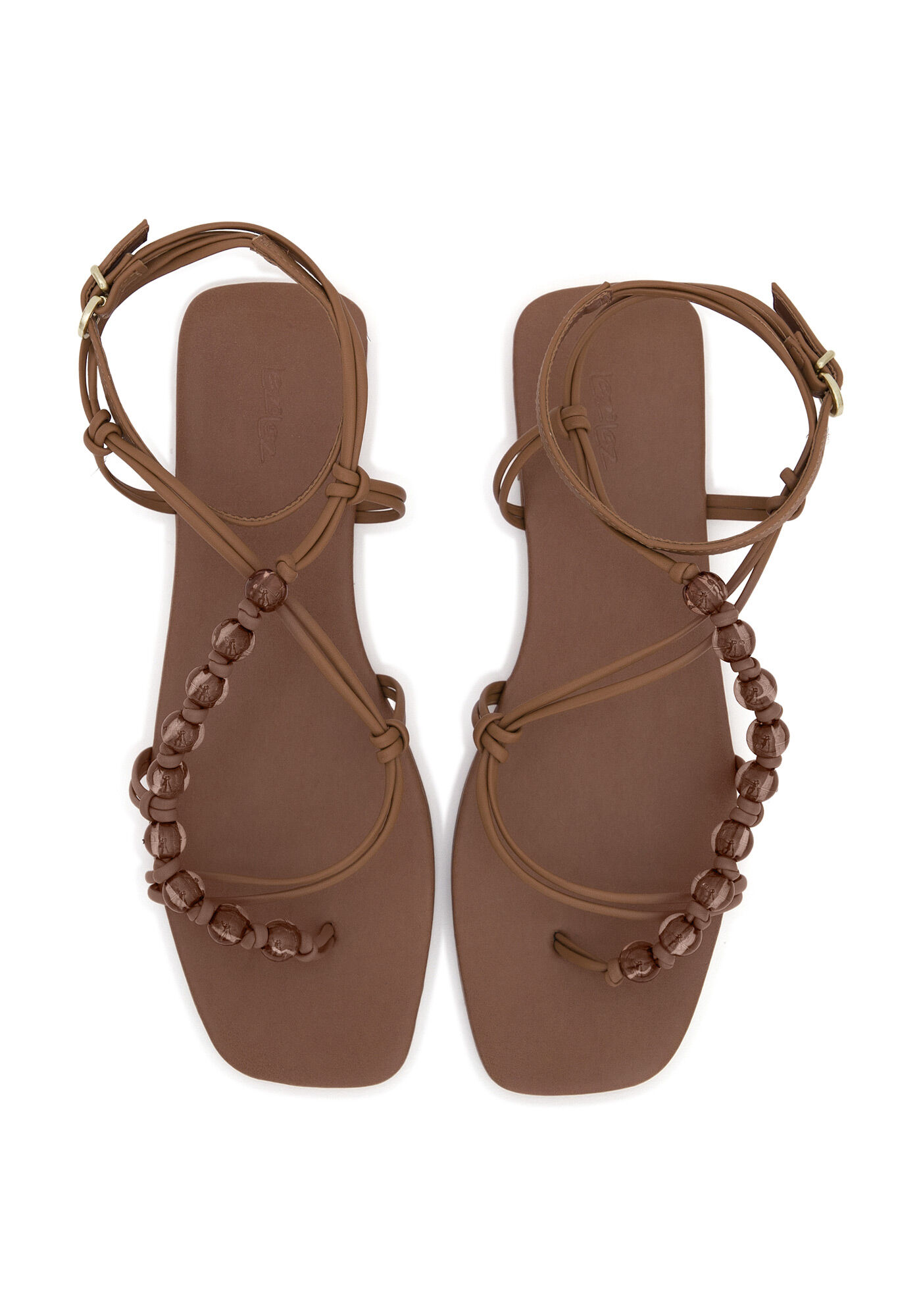 Sand&aacute;lia Rasteira Bico Quadrado com Detalhe, , large.