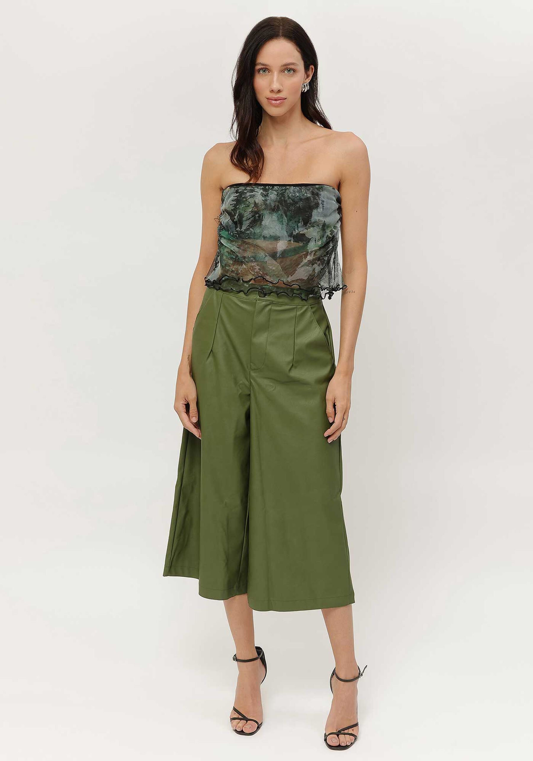 Blusa Sem Alça em Tule Estampada, . Blusa Sem Alça em Tule Estampada, , large.