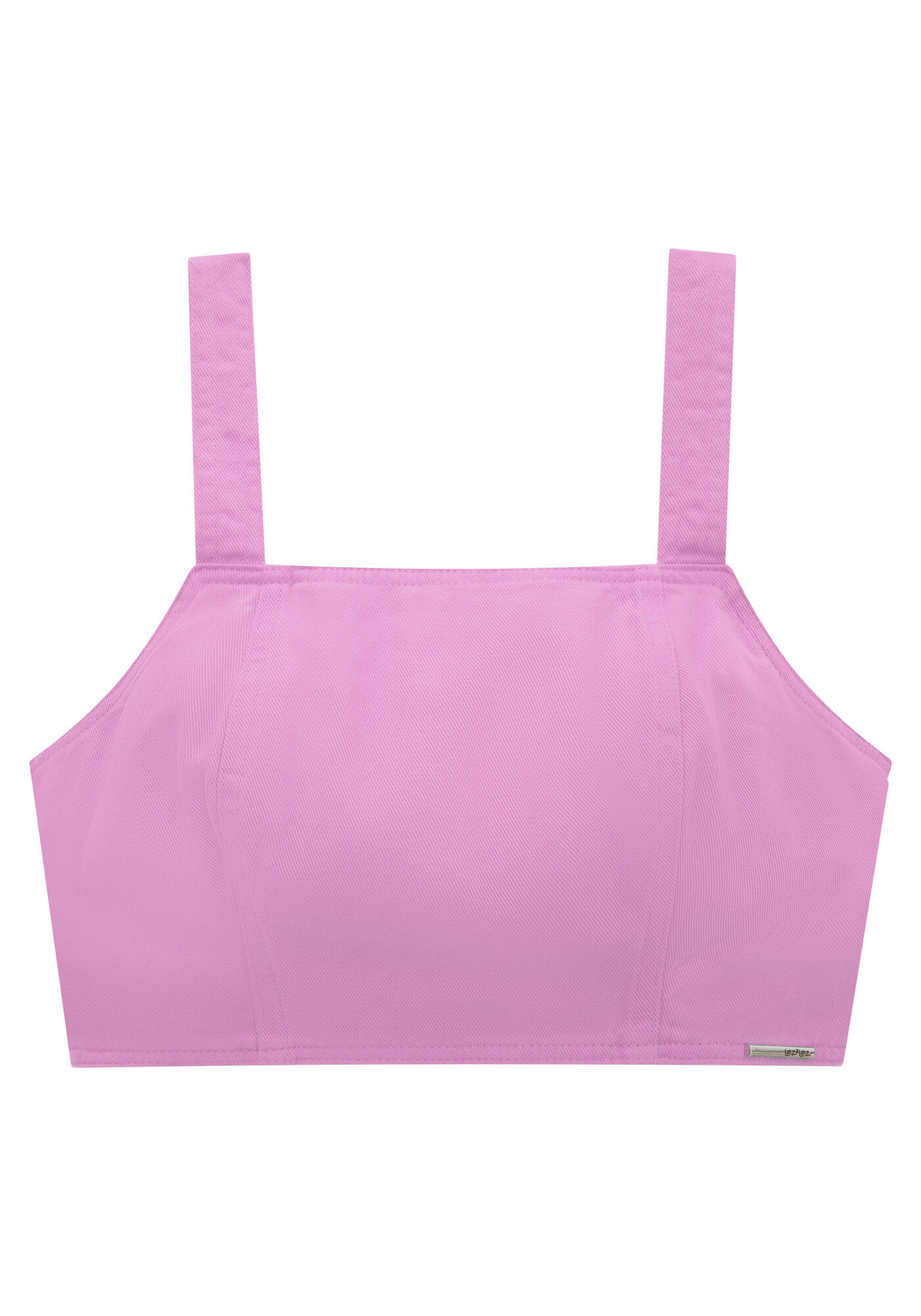 Blusa Sarja Cropped com Decote Reto, , large.