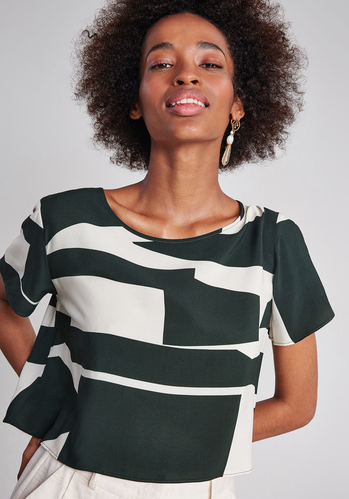 Blusa Cropped Estampa, , large.