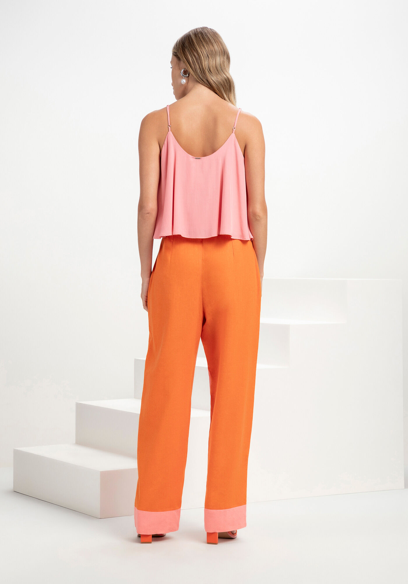 Blusa com Al&ccedil;as Ampla em Tecido Plano, , large.