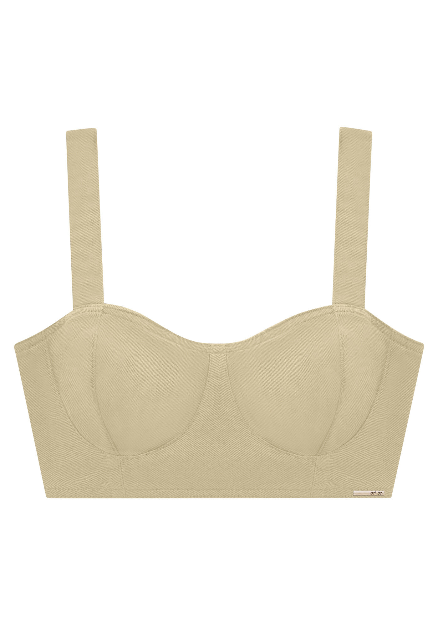 Blusa Sarja Cropped com Recorte Busto, , large.