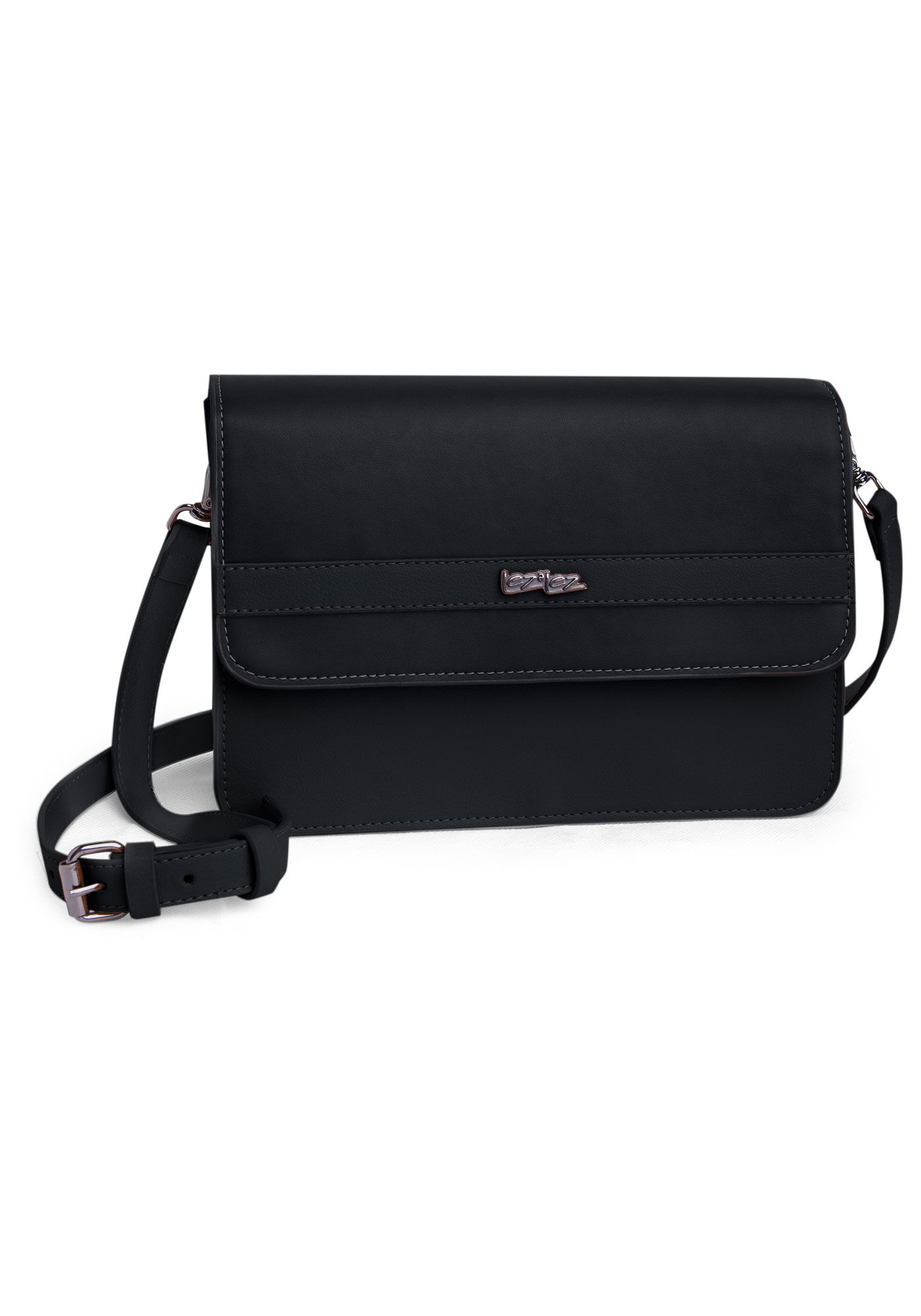 Bolsa M&eacute;dia Crossbody Minimal, PRETO REATIVO, large.