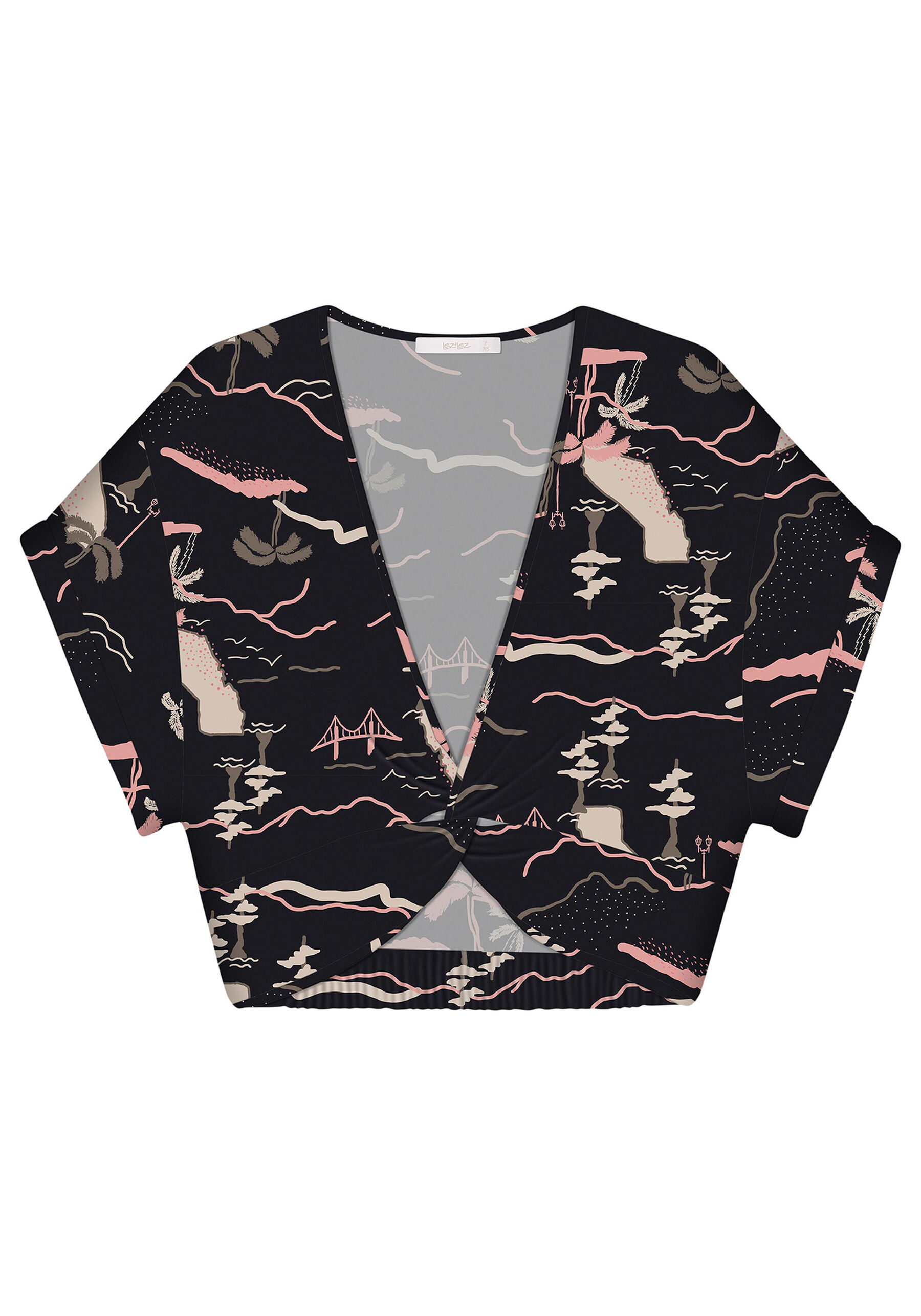 Blusa Cropped Transpassada, . Blusa Cropped Transpassada, , large.