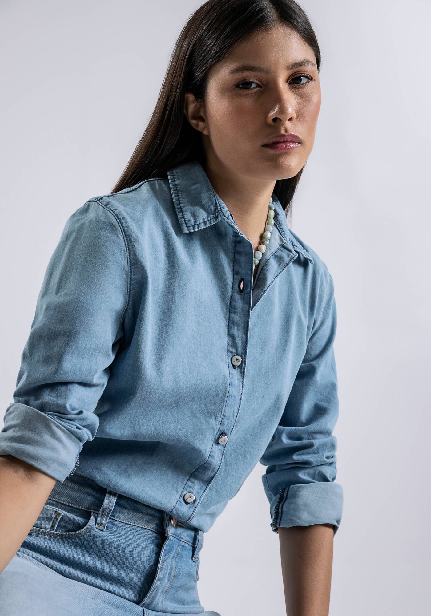 Camisa sales jeans claro