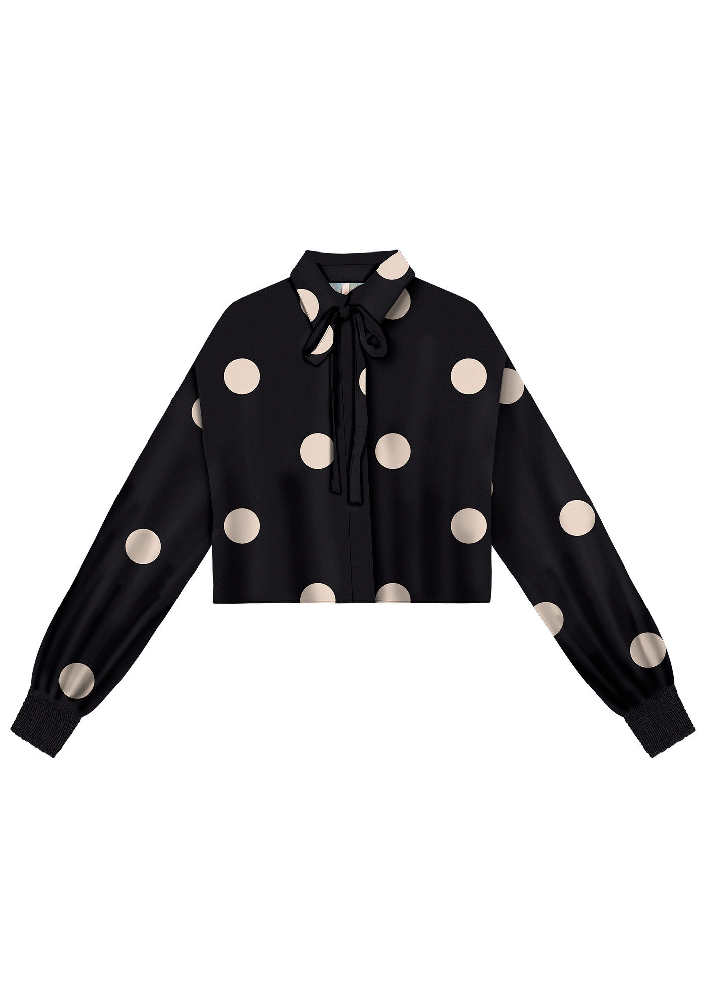 Camisa Cropped Manga Longa Estampada, , large.