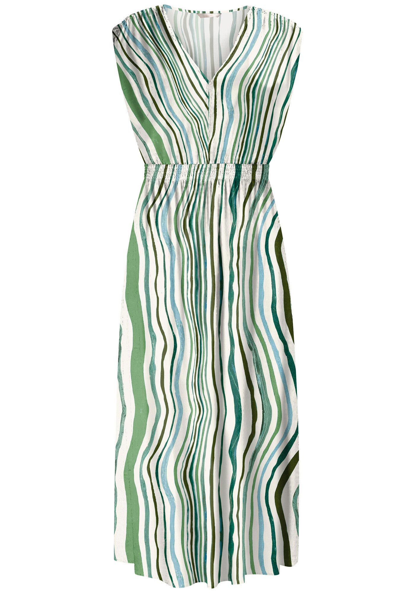 Vestido Midi Estampado em Viscose com El&aacute;stico, , large.