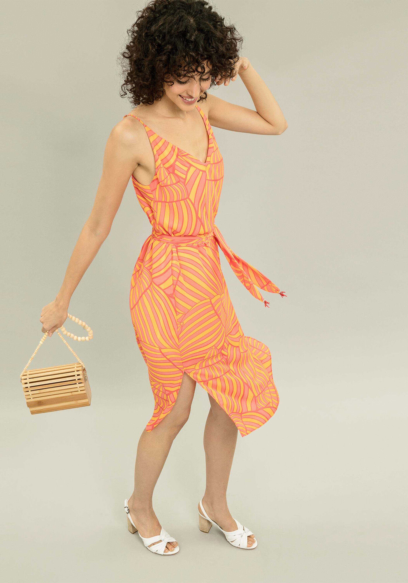 Vestido M&iacute;di Estampado com Cinto, , large.