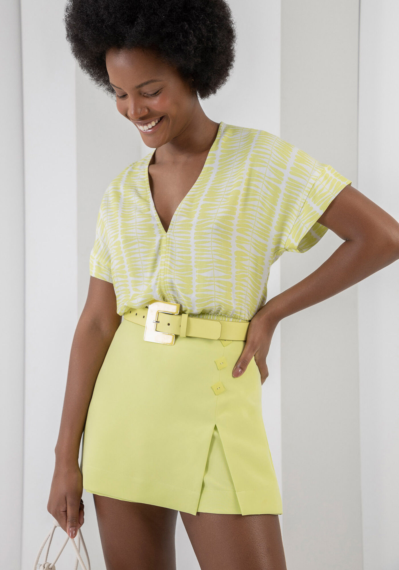 Blusa Estampada em Viscose com El&aacute;stico Barra, ARARIBA, large.