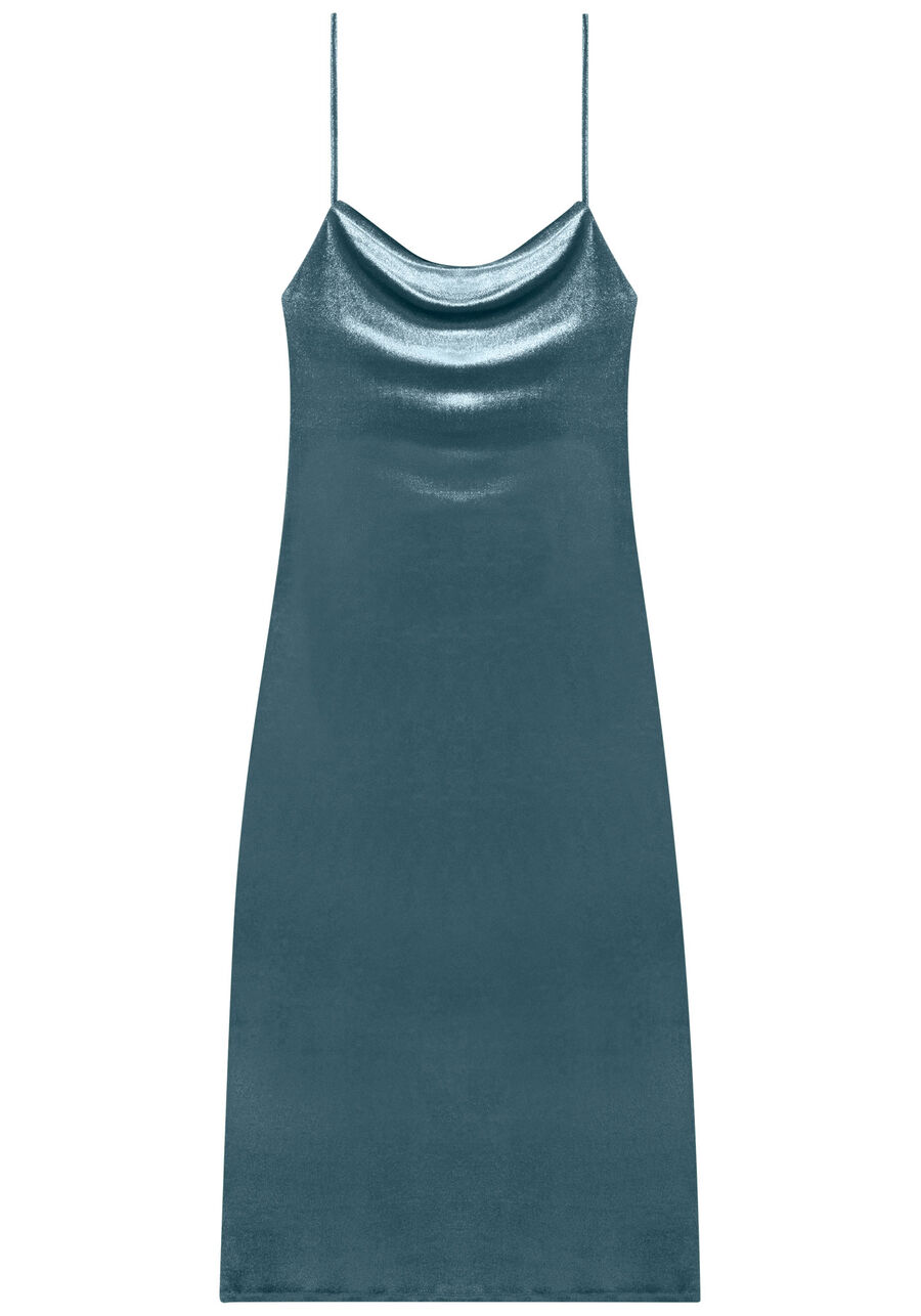 Vestido Longo De Alças Em Malha De Veludo, . Vestido Longo De Alças Em Malha De Veludo, , large.