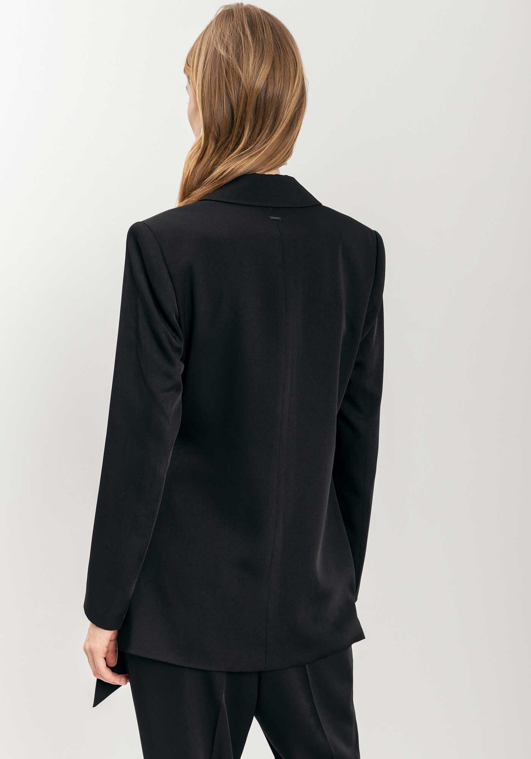 Blazer De Mangas Longas Com Amarração Lateral, . Blazer De Mangas Longas Com Amarração Lateral, , large.