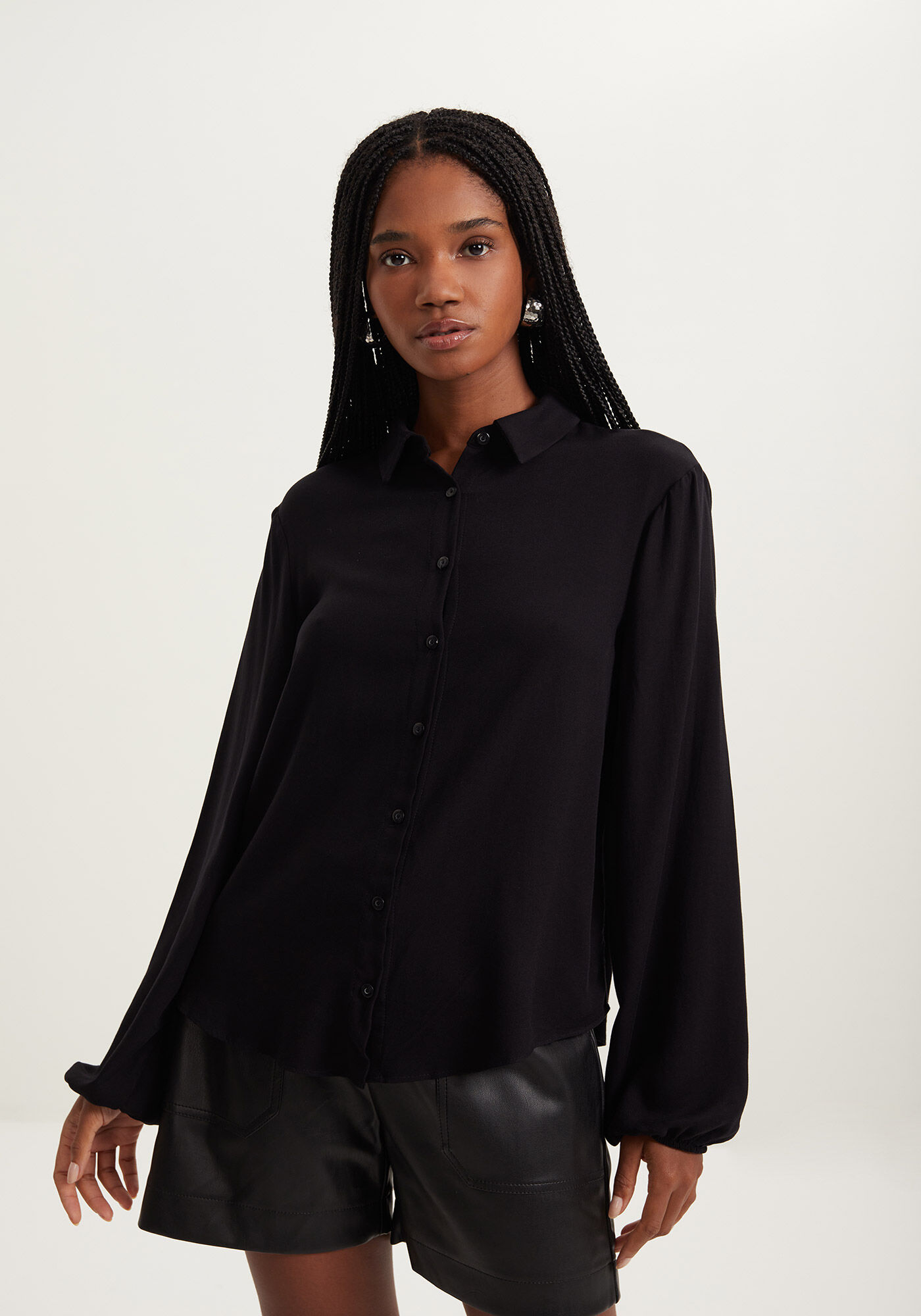 Camisa de Manga Longa Com Gola E Bot&otilde;es, , large.